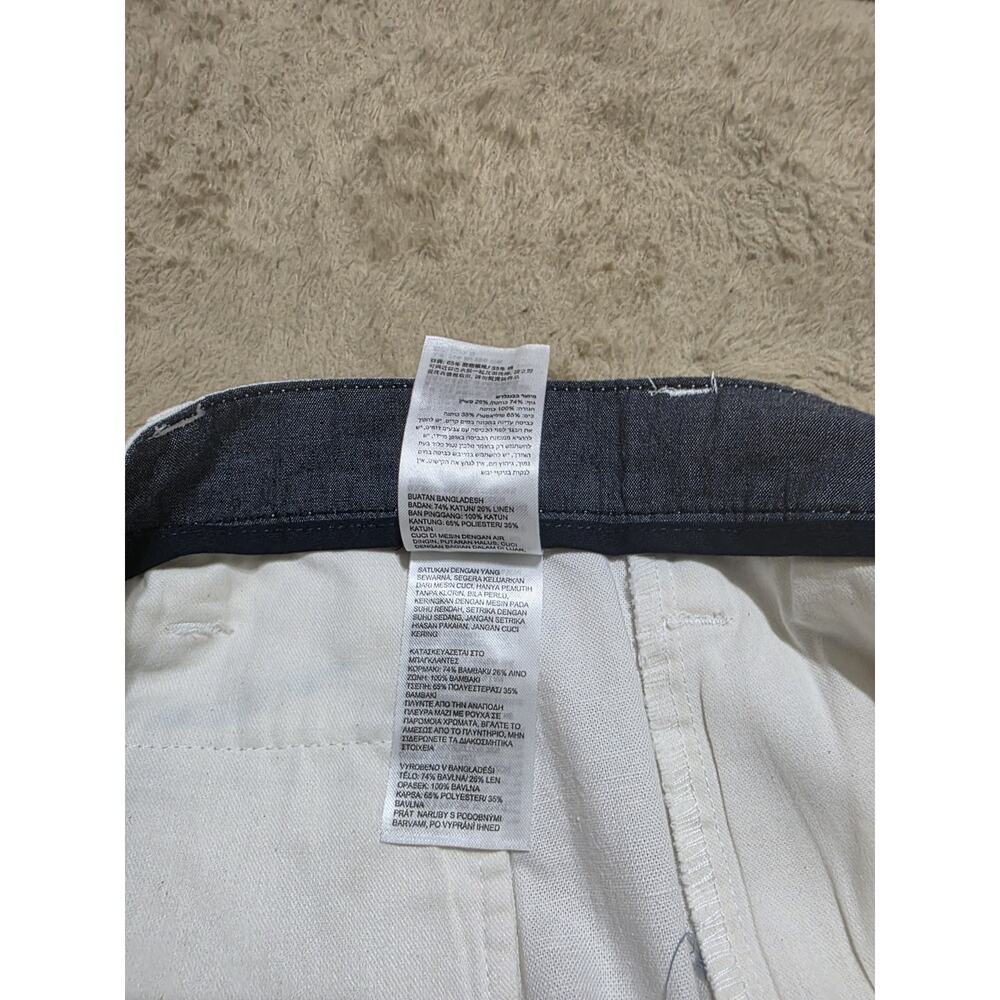 Nautica Mens Shorts 36 White Linen Blend Classic Fit Deck Summer Casual NWT 8.5" - Picture 6 of 8